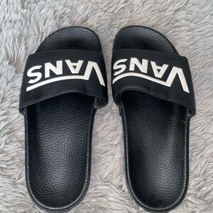 Black Van Slides size 7 worn